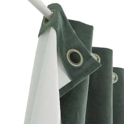 Rideau occultant à œillets effet chenille Isti vert emeraude L.260 x l.140cm GoodHome