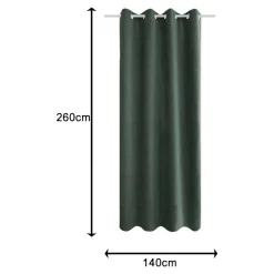 Rideau occultant à œillets effet chenille Isti vert emeraude L.260 x l.140cm GoodHome