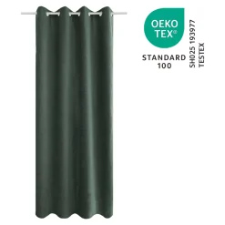Rideau occultant à œillets effet chenille Isti vert emeraude L.260 x l.140cm GoodHome