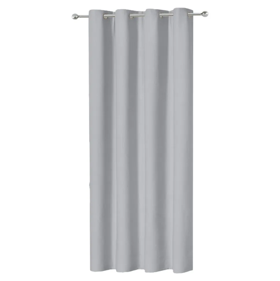 Rideau occultant à œillets effet flanelle Dumi gris L.260 x l.140cm GoodHome
