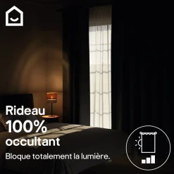 Rideau occultant à œillets Novan effet tissé jaune moutarde L.260 x l.140cm GoodHome