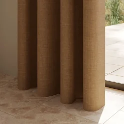Rideau occultant à œillets Novan effet tissé jaune moutarde L.260 x l.140cm GoodHome