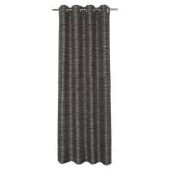 Rideau occultant à œillets effet chenille Taman rayures gris L.260 x l.140cm GoodHome