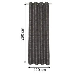 Rideau occultant à œillets effet chenille Taman rayures gris L.260 x l.140cm GoodHome