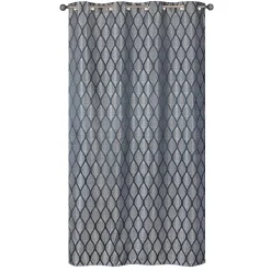 Rideau occultant à œillets imprimé feuilles bleues marine L.240 x l.140cm Dylrev