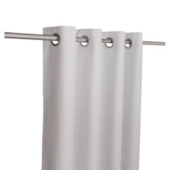 Rideau occultant à oeillets effet tissé Novan blanc optique L.260 x l.140cm GoodHome