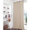Rideau occultant à oeillets aspect laine beige L.260 x l.135 cm Rocle