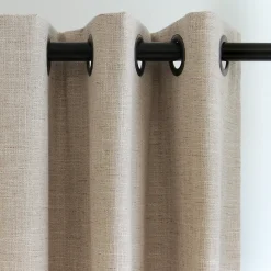 Rideau occultant à oeillets aspect laine beige L.260 x l.135 cm Rocle
