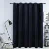 Rideau occultant - vidaXL - Velours Noir - 290x245 cm - Œillets métalliques - Lavable