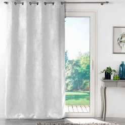 Rideau occultant 135 x 240 cm velours frappé Mélodie Blanc