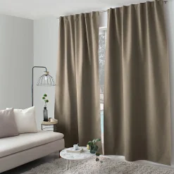 Rideau occultant aspect chambray (140x240 cm - Taupe)