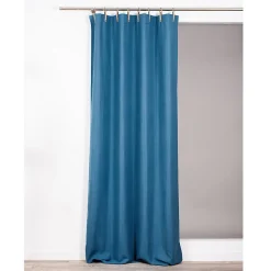 Rideau occultant Croisette l.135 x H.260cm bleu canard