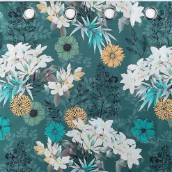 Rideau occultant en microfibre fleurie (135x260 cm - Multicolore)