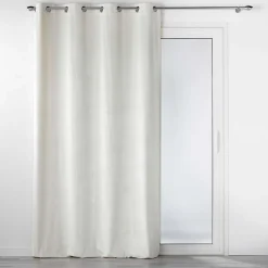 Rideau occultant en velours feuilles de monstera (140x240 cm - Naturel)