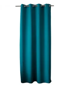 Rideau occultant et isolant uni bleu canard 140x240cm - 140x240cm - Bleu canard
