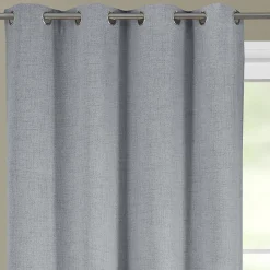 Rideau occultant et thermique chiné (140x260 cm - Gris clair)