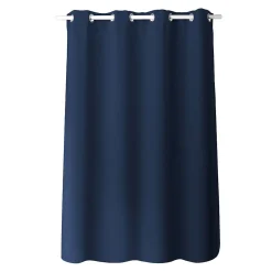 Rideau occultant fil noir avec 8 œillets (140x180 cm - Bleu Marine)