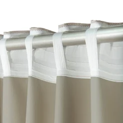 Rideau occultant galon fronceur, tissu effet tissé beige lin H.300 x l.140cm, GoodHome Novan