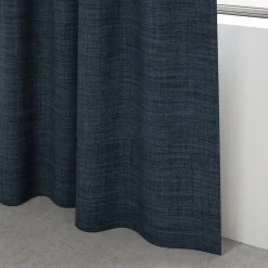 Rideau occultant galon fronceur, tissu effet tissé bleu marine H.300 x l.140cm, GoodHome Novan