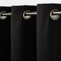 Rideau occultant GoodHome Vestris noir l.140 x H.260 cm
