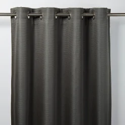 Rideau occultant GoodHome Moggo gris foncé l.140 x H.260 cm