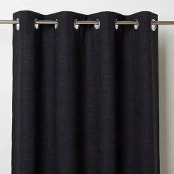 Rideau occultant GoodHome Novan noir l.140 x H.260 cm