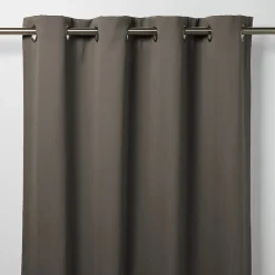 Rideau occultant GoodHome Vestris gris foncé l.140 x H.260 cm