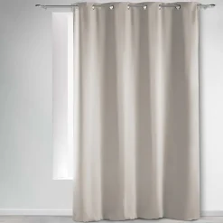 Rideau Occultant Grande Hauteur 135 x 280 cm Uni Ivoire À Œillets