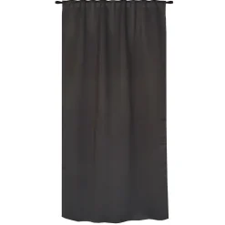 Rideau occultant ignifugé 100% en polyester, 140x260 cm, gris foncé, finition galon fronceur