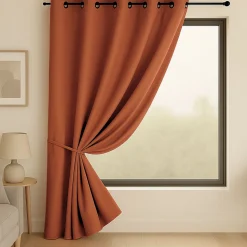 Rideau occultant ignifugé Non Feu M1 (140x180 cm - Brique)