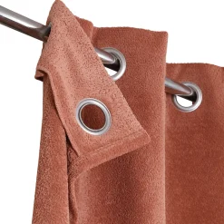 Rideau occultant œillets GoodHome Cather terracotta chenille l.140 x H.260 cm