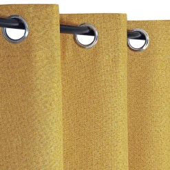 Rideau occultant ocre chiné aspect lin l.140 x H.240cm