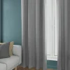 Rideau occultant phonique Louca Ornami gris perle l.140 x h.240 cm