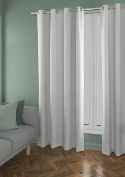 Rideau occultant phonique Louca Ornami blanc l.140 x h.240 cm