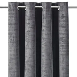 Rideau occultant Ruvor GoodHome gris foncé L.260 x l.140 cm