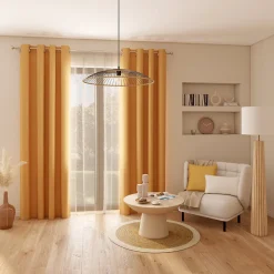 Rideau occultant thermique Vestris GoodHome jaune L.260 x l.140 cm