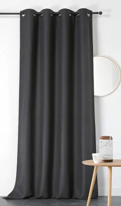 Rideau occultant thermique Boreal Linder anthracite L.260 x l.140 cm