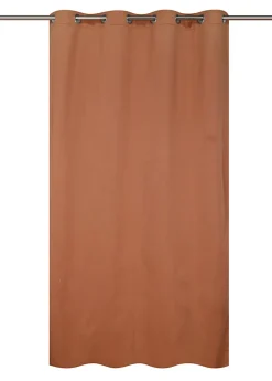 Rideau occultant thermique à oeillets effet lin terracotta L.260 x l.140cm Ornami