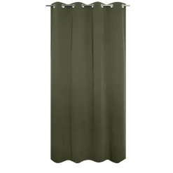 Rideau occultant thermique à oeillets vert kaki L.240 x l.135cm, JBY Creation