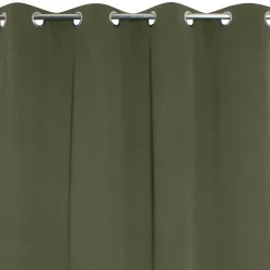Rideau occultant thermique à oeillets vert kaki L.240 x l.135cm, JBY Creation