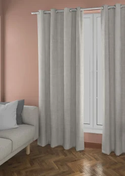 Rideau occultant thermique Tundra Ornami gris clair l.140 x h.240 cm