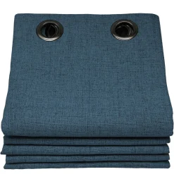 Rideau Occultant Total Effet Lin Oeillets Bleu MC56 130 x 260 (LxH)