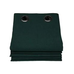 Rideau Occultant Total Effet Lin Oeillets Vert MC228 130 x 260 (LxH)
