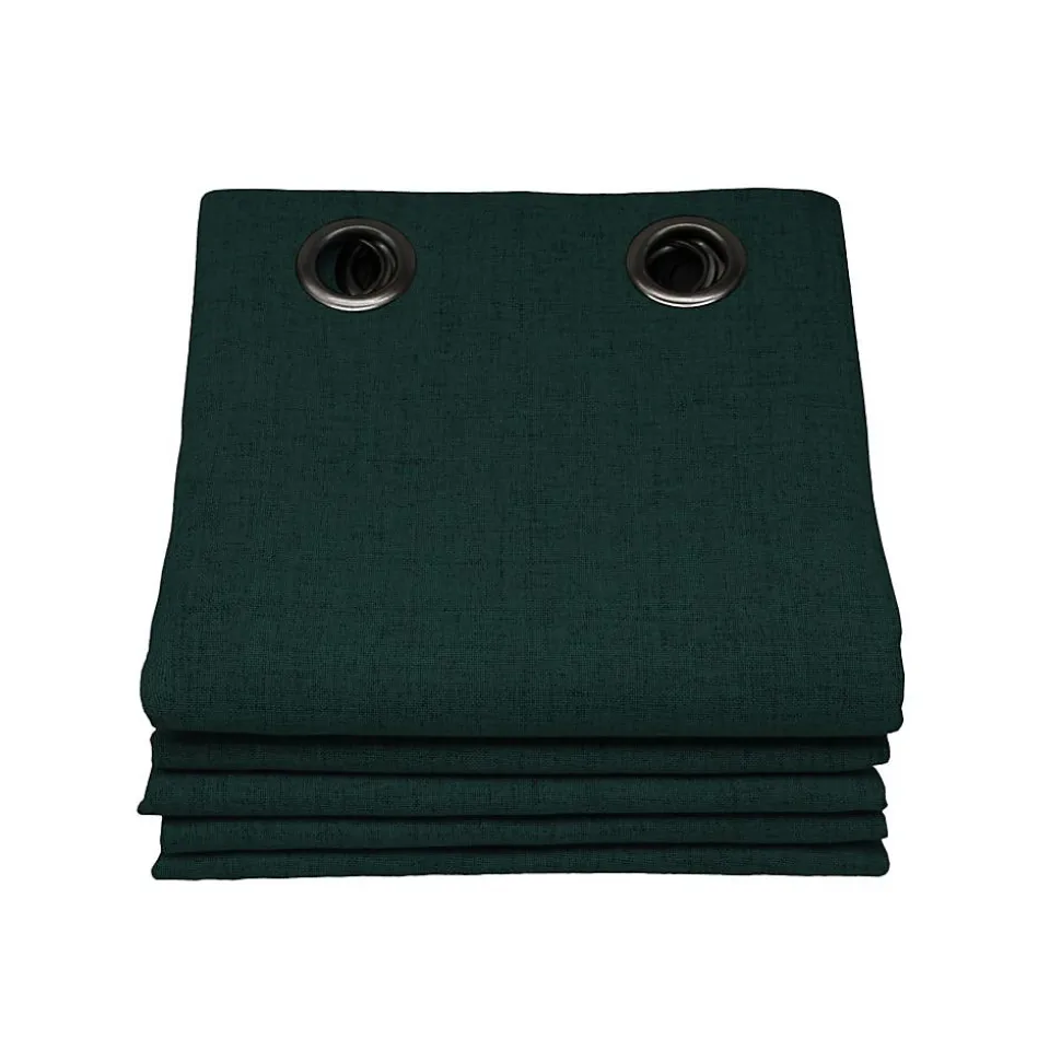 Rideau Occultant Total Effet Lin Oeillets Vert MC228 130 x 260 (LxH)