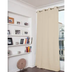 Rideau Occultant Total Velours Oeillets Beige MC15 135 x 260 (LxH)