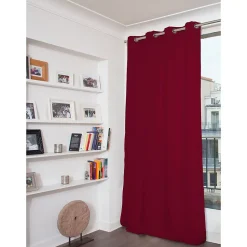 Rideau Occultant Total Velours Oeillets Rouge MC214 135 x 260 (LxH)
