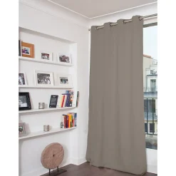 Rideau Occultant Total Velours Oeillets Gris MC740 135 x 260 (LxH)