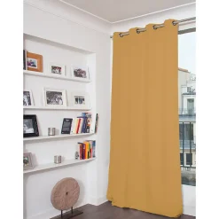 Rideau Occultant Total Velours Oeillets Jaune MC215 135 x 260 (LxH)