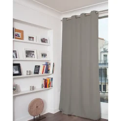 Rideau Occultant Total Velours Oeillets Gris MC09 135 x 260 (LxH)