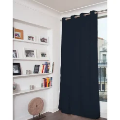 Rideau Occultant Total Velours Oeillets Bleu MC412 135 x 260 (LxH)